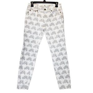 Vineyard Vines size 4 skinny gray white pineapple print jeans pant